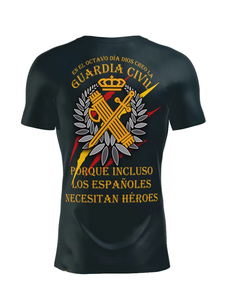 Camiseta Guardia Civil España. 100% Algodón De Alta Calidad, Cuello Redondo, Casual Top