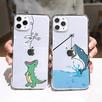 Interactive Funny Mouse Shark Case For Apple iPhone 16 15 14 13 Pro Max 12 11 Pro XS Xr 8 Plus 12 Mini SE Clear Soft Phone Cover