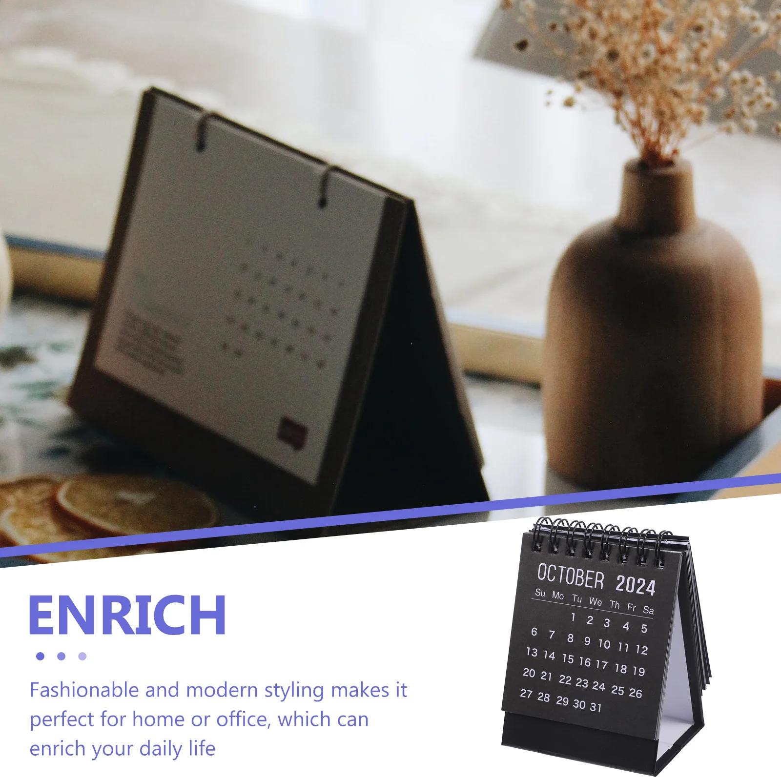 

Mini Desk Calendar 2024 2025 Design Home Office Decor Flip Monthly Table Small Freestanding Stylish