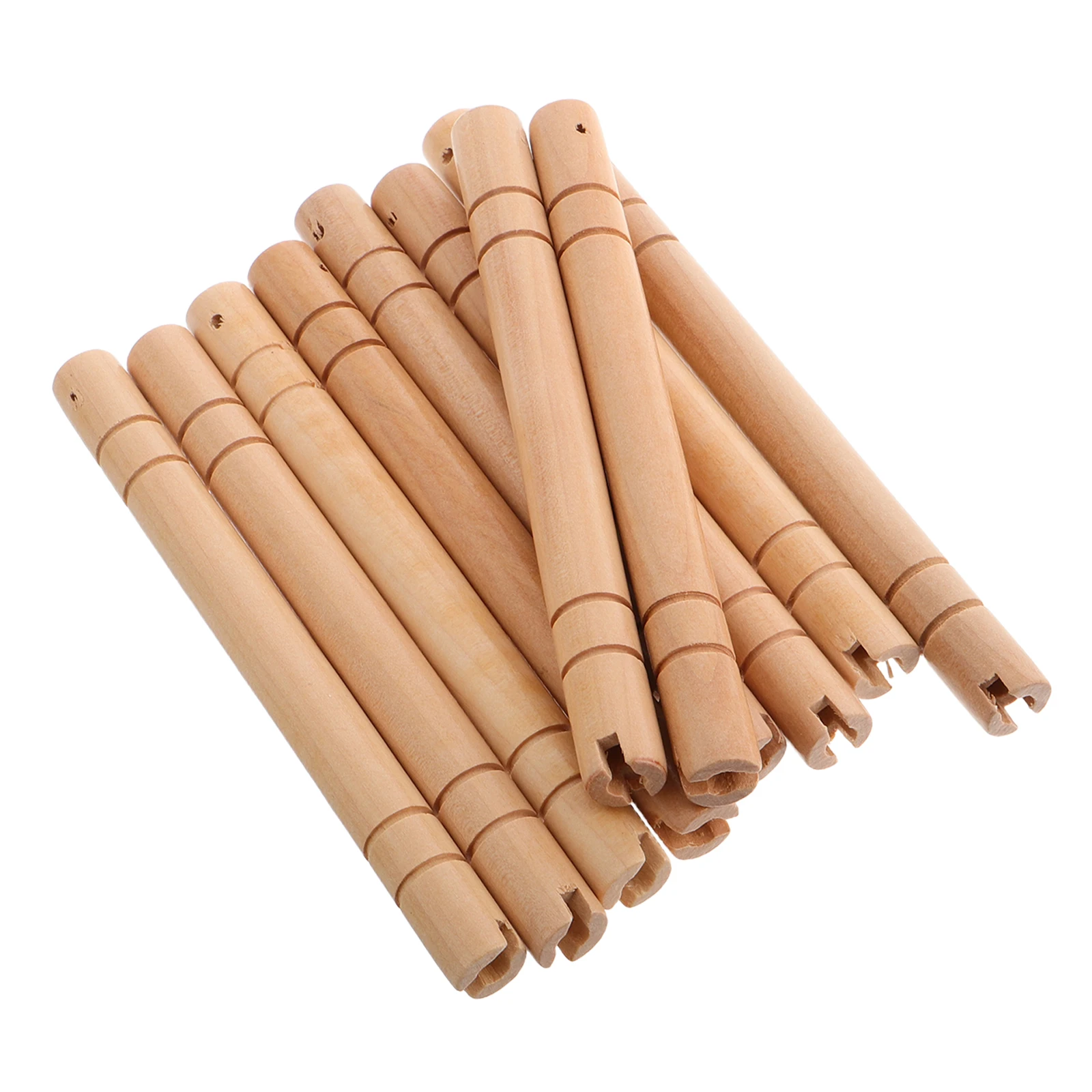

10pcs Dance Troupe Fan Handles Craft Support Wood Child Stick Holiday Diy Wooden Round Fan Handles For Crafting Practical Use