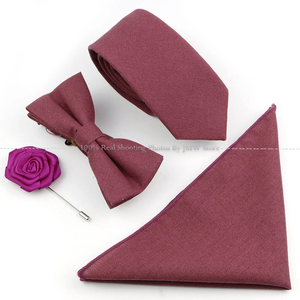 Conjunto de corbata verde salvia y rosa, Corbata de algodón sólido, gemelos para broche de traje de novio, corbata de boda, accesorio de camisa, gran oferta