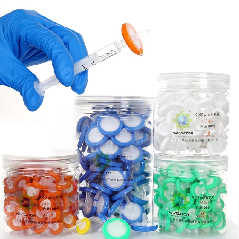 

Шприцевой фильтр Микропористая игольная фильтрация Диаметр 25 мм 13 мм 0,22 мкм 0,45 мкм Аква-система/Органическая система/PTFE 100 шт.