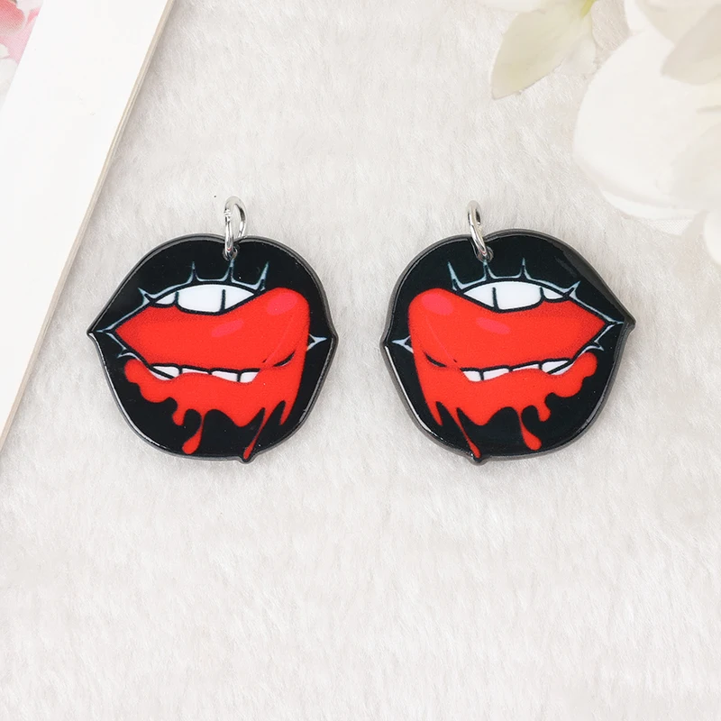 8 قطعة هالوين دموي Brithday السحر الجمجمة كعكة بالون الفم Flatback الاكريليك مجوهرات النتائج للمجوهرات لتقوم بها بنفسك