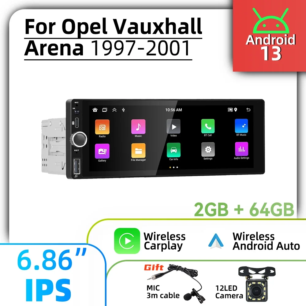 For Opel Vauxhall Arena 1997-2001 1 Din Android Radio Carplay Android Auto 6.86