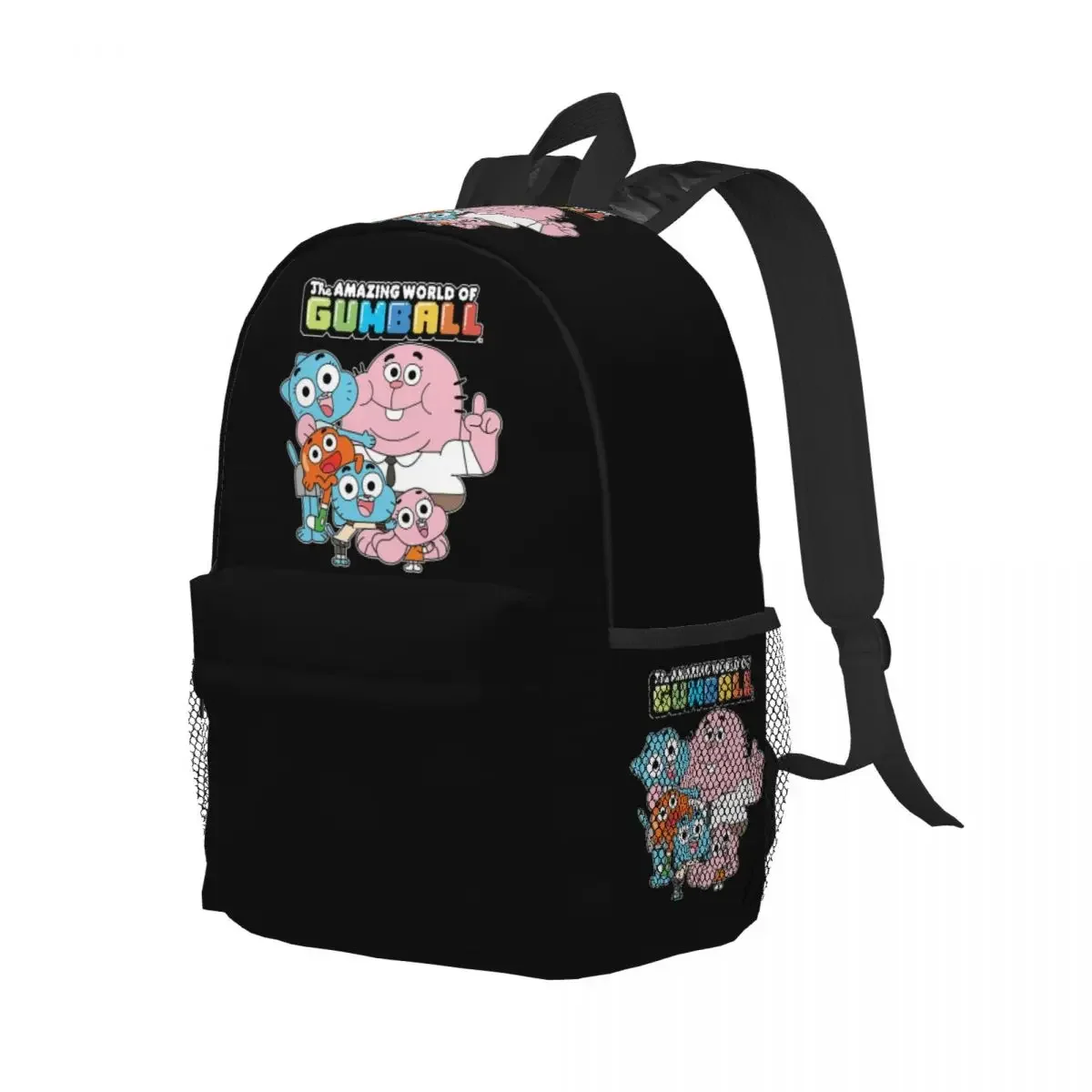 

The Amazing World Of Gumball Cartoon Backpack Student Boys Girls BookBag Kids School Bag Laptop Shoulder Bags for Men Women