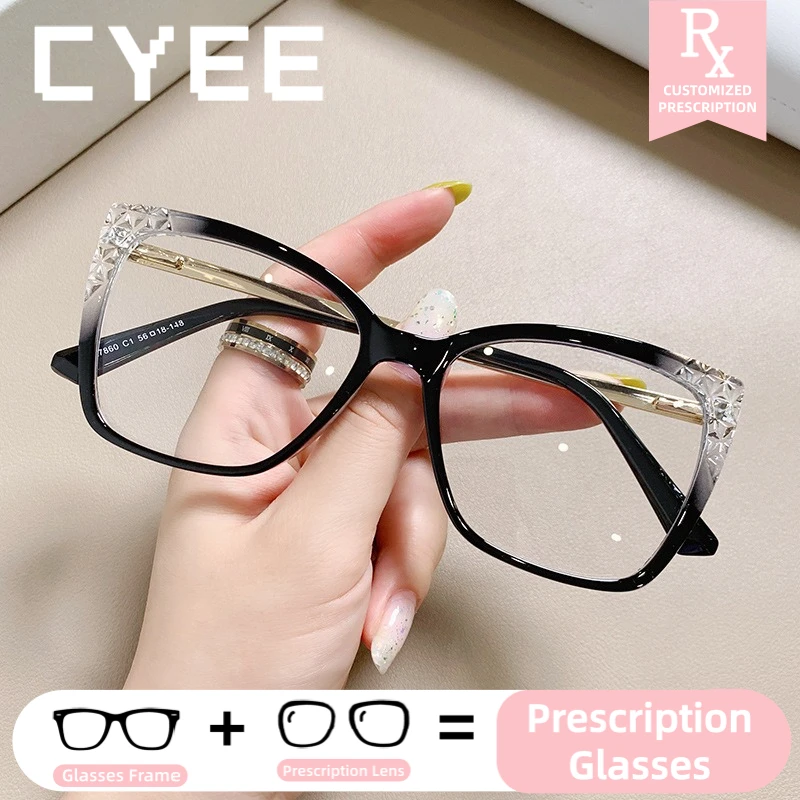 CYEE New Fashion Glasses Photochromic Myopia Eyeglasses Progressive Lenses Glasses Customized Prescription Optical Eyeglasses