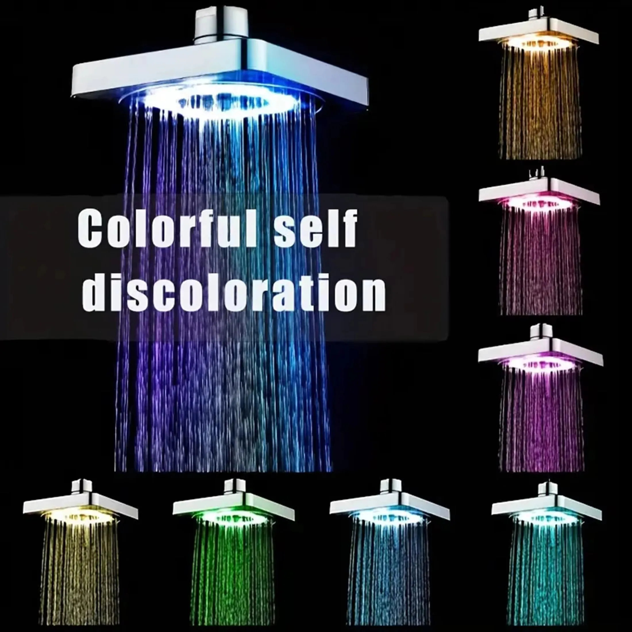 1pc LED luminous shower, color changing nozzle, battery free self generating shower, handheld water-saving showerhead