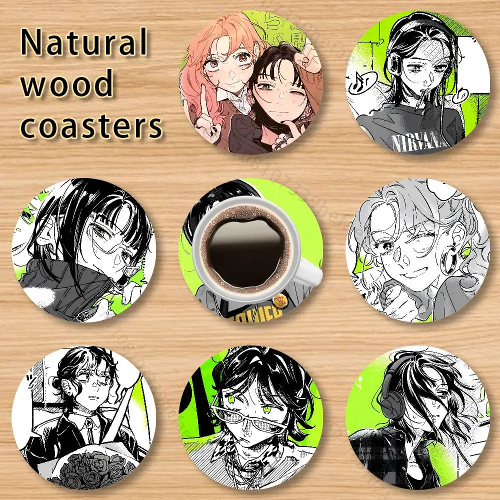 

The Guy She Was Interested In Round Wooden Coaster 4 Inch Heat-Resistant Anti-skidding Home Party Theme Decor Photo Props Gifts