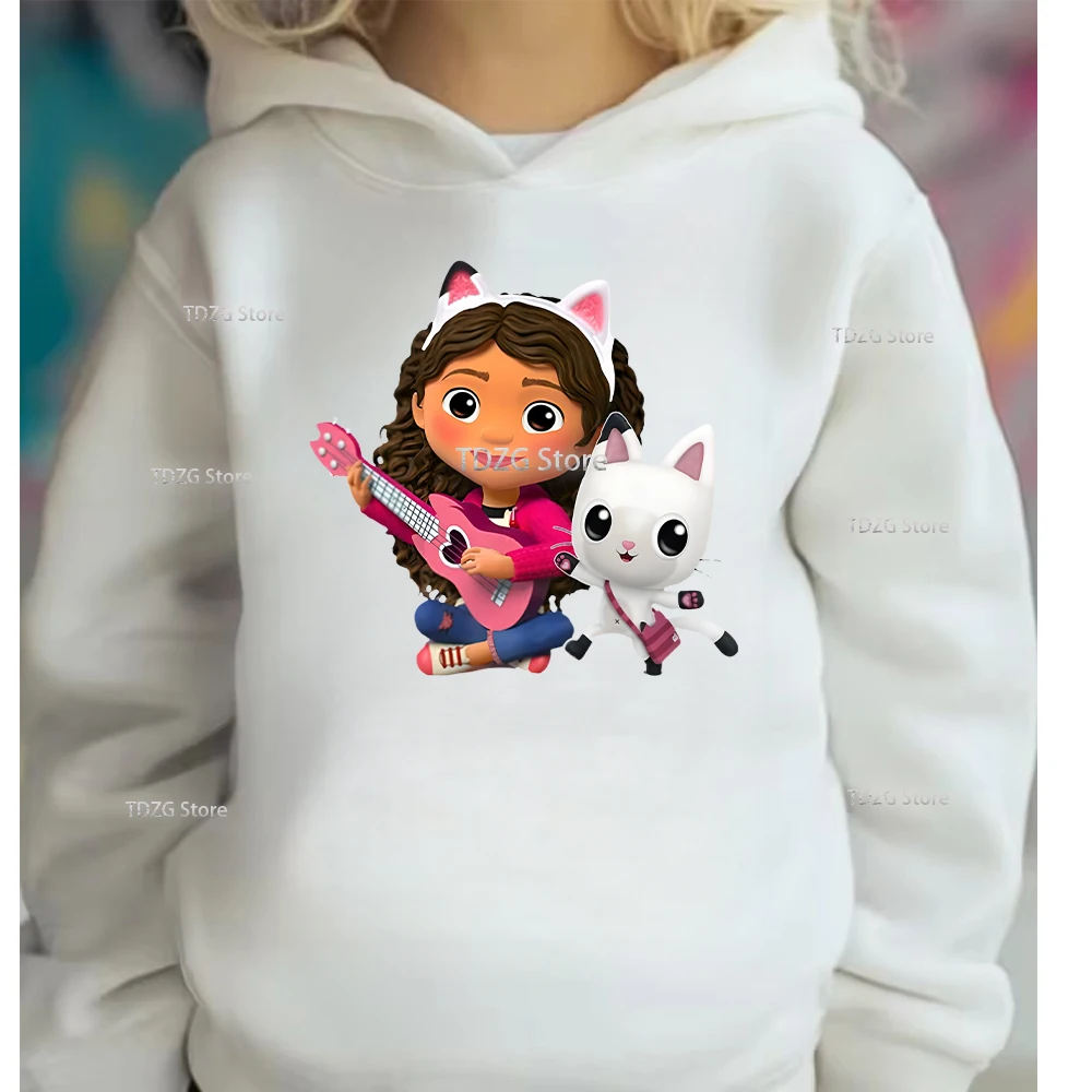 Gabbys بيت الدمية هوديي الأطفال الخريف جديد الاطفال معاطف طويلة الأكمام الفتيان Gabbys القطط البلوز الفتيات ملابس كاجوال الشتاء #4