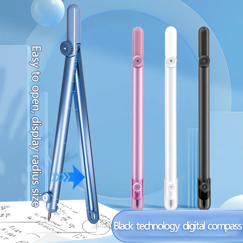 Creative Metal Pen-shaped Digital Display Compass for Students Practical Mathematical and Geometric Rulers Exam General Compass