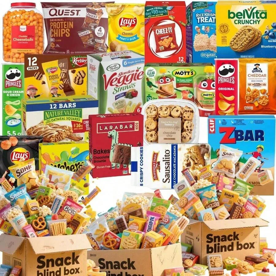 Regalos sorpresa de aperitivos, sorpresas al desempaquetar, varios aperitivos deliciosos, regalos para reuniones de amigos, fiestas de cumpleaños, cajas sorpresa