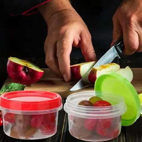 

5 шт., мини-маленькая коробка для хранения свежих закусок, кетчуп, салат, приправа, портативный контейнер для еды, кухонный органайзер для специй