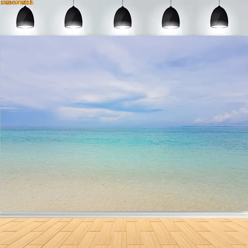 

Beautiful Beach Sea Baltic Shore Line Photography Backdrops Sunny Summer Day Caribbean Holiday Photo Studio Background PO-07