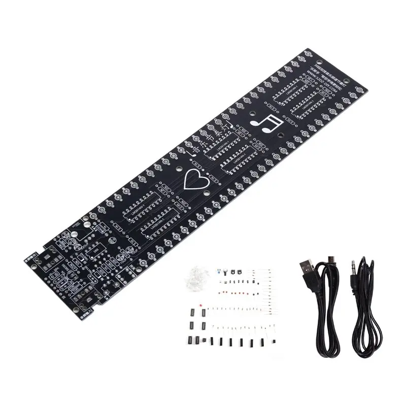 CJSD-30 Sections DIY LED Audio Level Indicator Light Music Spectrum Display Rhythm Light TYPE-C USB Colorful Atmosphere Lamps
