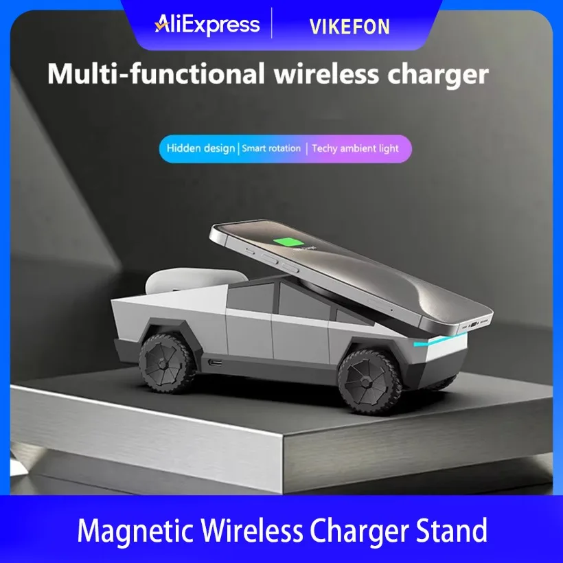 

Магнитная настольная подставка для телефона 3 в 1 для IPhone 17 16 15 14 13 12 Pro Max Apple и Samsung Watch Airpods Pro, быстрое беспроводное зарядное устройство