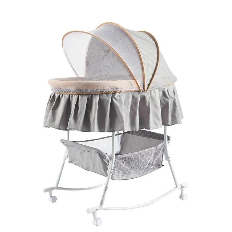 Soft and Good Quality Portable Baby Crib Cradle Multi-Function Rocking Swing Bed Nest for Bedroom and Hotel Use