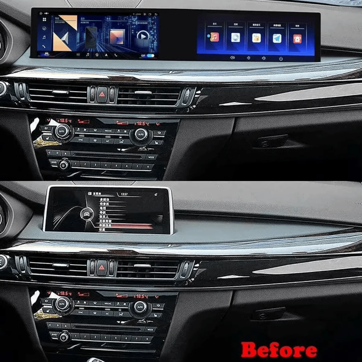 21inch Curved Screen Android Car Radio GPS Multimedia Video Player For BMW 5 Series F10 F11 X5 X6 NBT 2011-2017 Stereo CarPlay