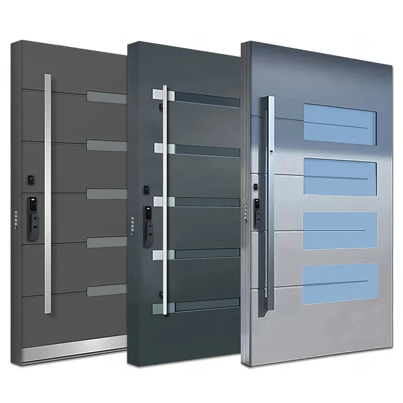 Custom Modern Luxury Aluminum Steel Pivot Entrance Front Entry Door Hotels Halls Malls Glass MDF Hot Villa Exterior Style