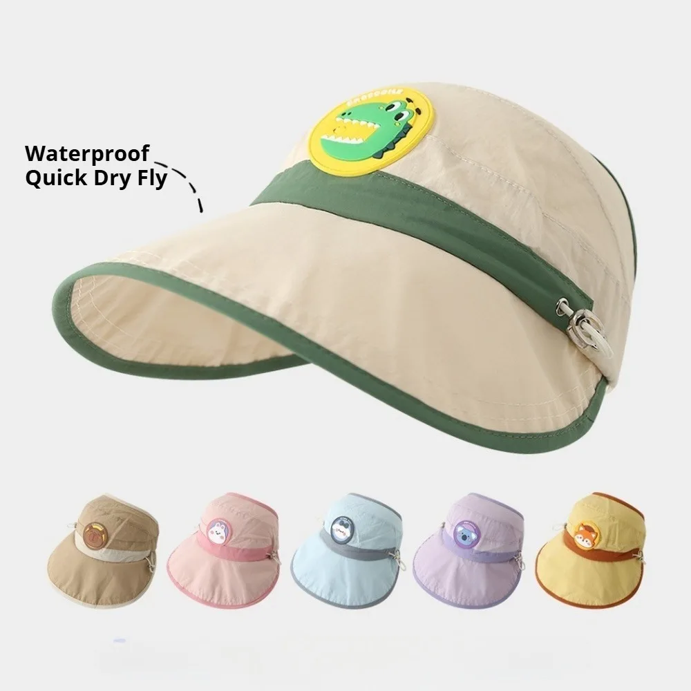 Kids Summer Sun Hat Quick - drying Wide Brim Adorable Dinosaur Pattern Open - top Fisherman Bucket Hat for Boys and Girls UV