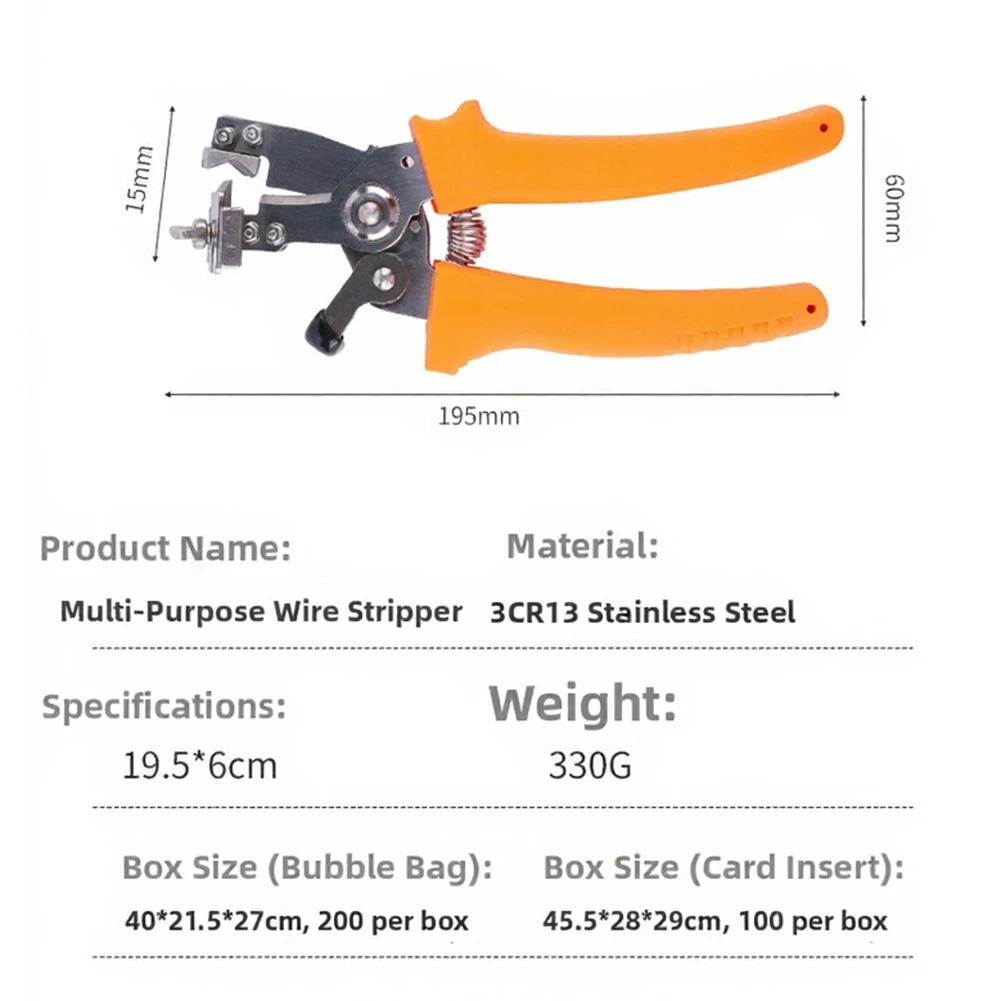 Precision Wire for stripper and Crimper Tool with Marked Sizes and Functions for Fast Terminal Crimping 19.5 x 5 x 1.5 cm
