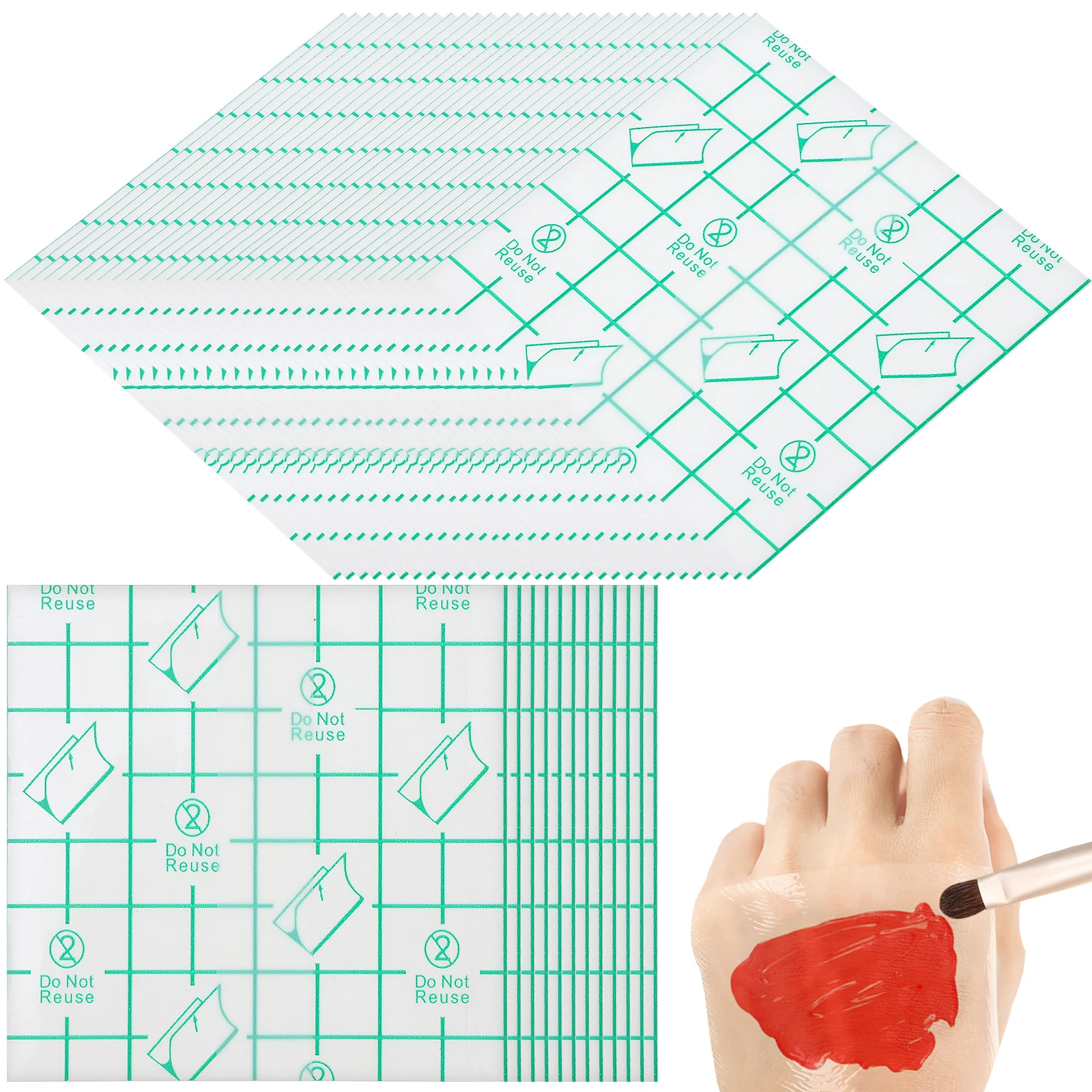 

200 Pcs Adhesive Blank Sticker Clear Duct Tape Makeup Mixing Paint Aid Tools Pu Film Child Disposable