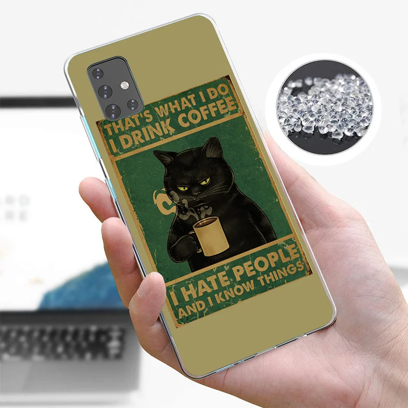 Funny Cat Poster Daily Life Phone Case For Samsung Galaxy A51 A41 A31 A21S A11 A01 A71 A50S A40 A30 A20S A10S A6 A7 A8 A9 Print