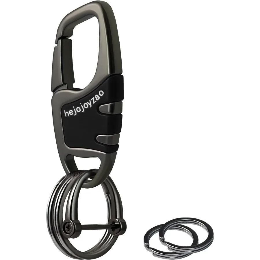 

Keychain Clip Car Key Chain Hooks with 4 Heavy Duty Key Rings and 1 D RingCarabiner Keychain for Men and Women