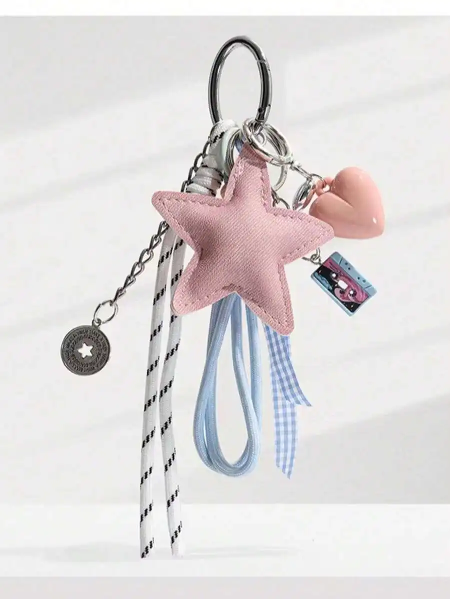 

Fashion Y2K Bow Heart Bag Charm, Unique Woven Keychain Pendant, Women's Keychain Pendant - Bow Heart Pendant, Backpack Decoratio