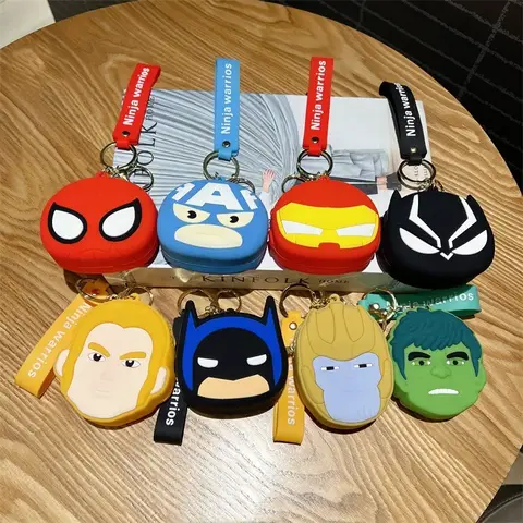 Marvel Heroes The Avengers Men's Short Wallet Soft Leather Zipper Coin Wallet Multi Functional Wallet Children's Birthday Gift