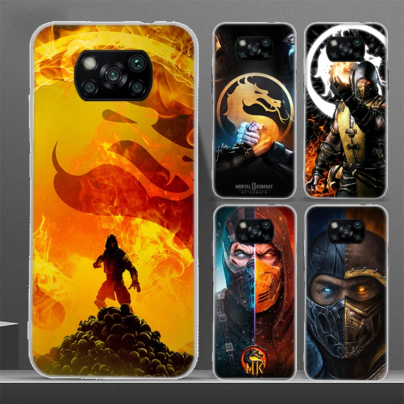 Mortal Kombat Phone Case For Xiaomi Poco X3 Nfc X5 X6 Pro F6 F5 F4 F3 F2 F1 X4 GT M5 M5S M4 M3 Luxury Soft Coque Shell X3 Nfc X4