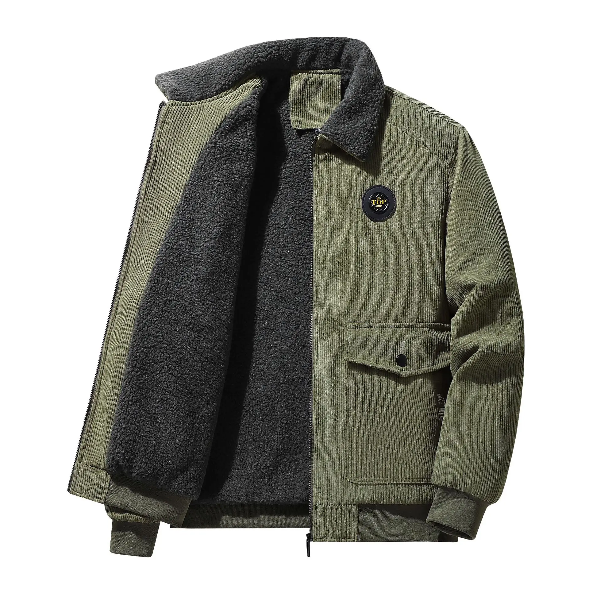 Abrigos de pana de invierno para hombre, chaquetas de plumón de lana, chaquetas casuales, Parkas cálidas más gruesas, chaquetas cortas de invierno,