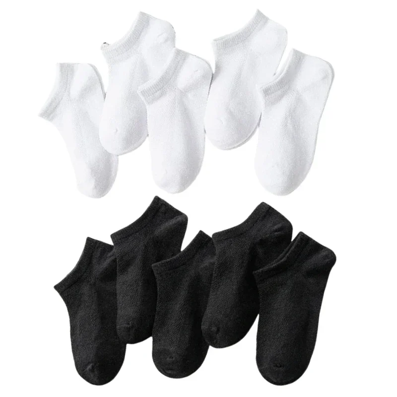 5 Pairs Children Low Cut Socks Boys Girls Black White Gray Boat Socks Baby Kids School Student Uniform Socks Sport Clothes