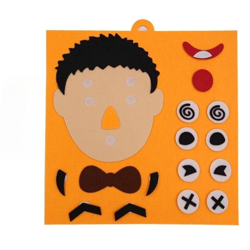 Juguete de manualidades DIY para niños pequeños, rompecabezas de cambio emocional, juego divertido, expresión Facial creativa, juguetes educativos de aprendizaje, 30CM x 30CM