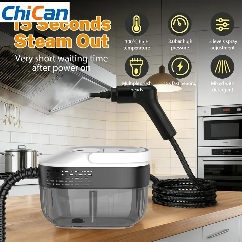 

【Upgraded】2500W Handheld Steam Cleaner 1600ML High Air Conditioning Cleaning hine Kitchen Hood Home Appliance Car Glass Cleaner