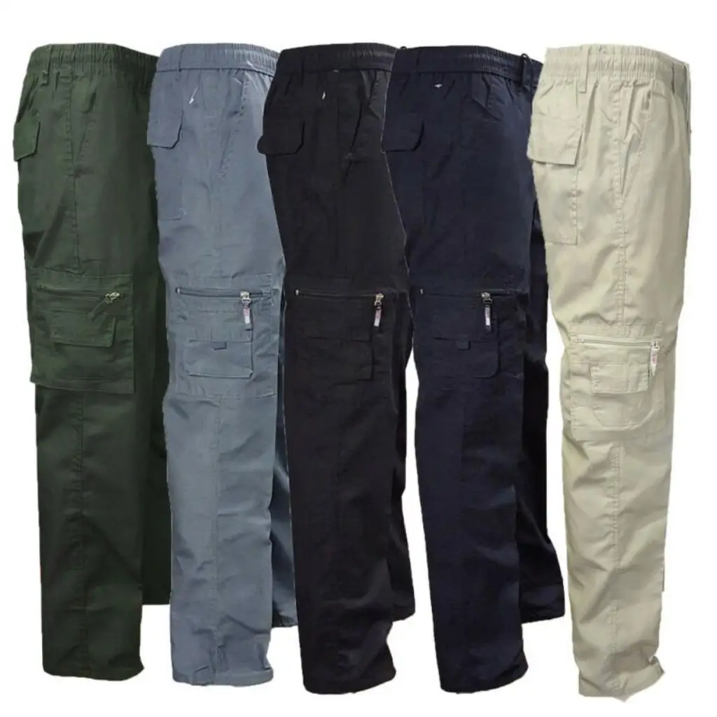 Plus Size S-3XL Men Cargo Pants Spring Autumn  Casual Muti Pocket Cotton Slim Straight  Elastic Long Outdoor