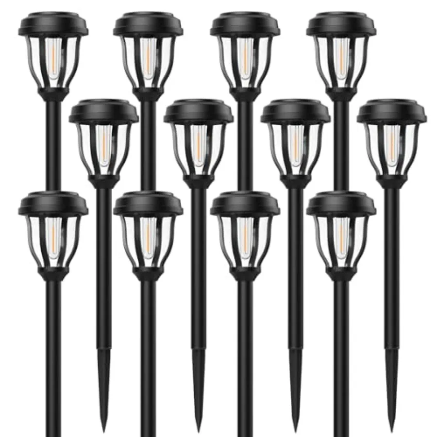 Solar Lights Outdoor Solar Pathway Lights Auto On/Off Waterproof LED Garden Lights for Landscape Path Yard Walkway Driveway Sid