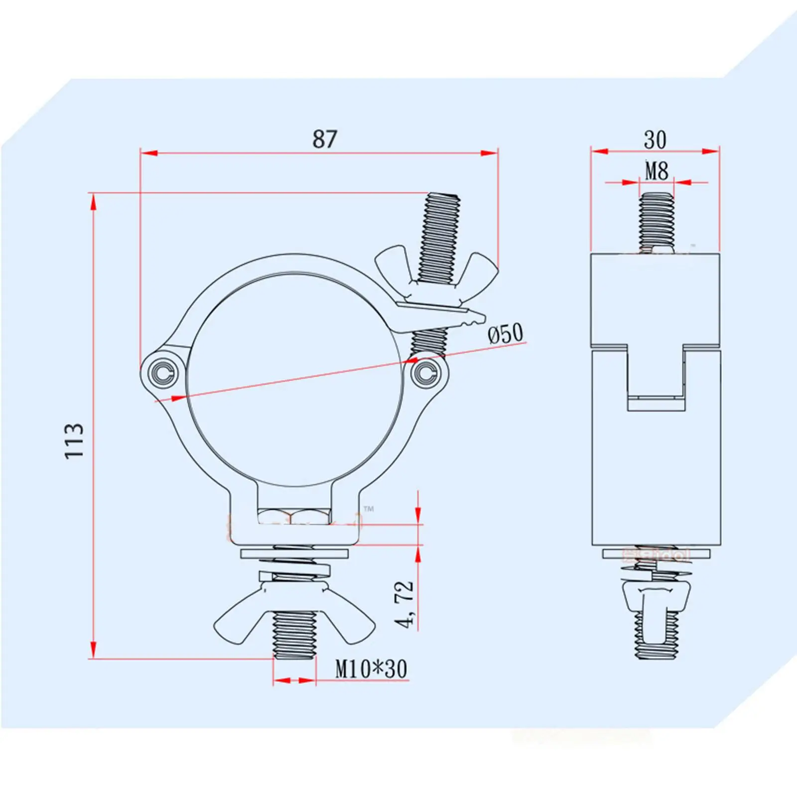 Stage Hook Clamp Stage Lighting Hook Mount Fit Alloy Wrap Around Clamp Lighting Equipment Accessories for Club Exhibition Event
