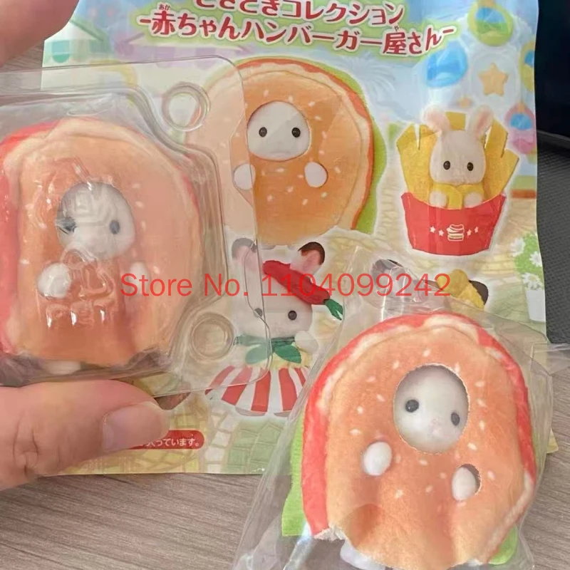 Оригинальный набор Sylvanian Families: Коллекционная игрушка-сюрприз «Гамбургер-шоп» с картошкой фри и гамбургером в коробке. Милая игрушка для коллекционеров, подарок для любителей хобби.