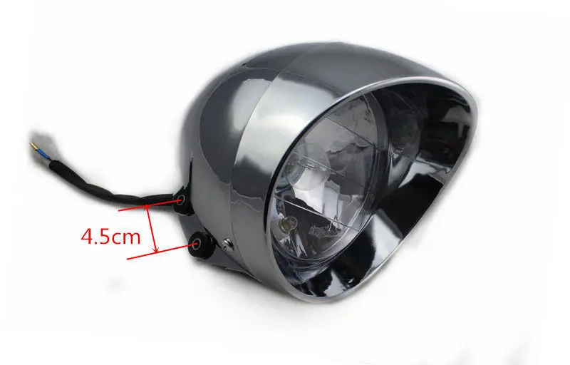 Chrome Motorcycle Motor Bottom Mount Headlight Touring Cruiser Chopper Custom