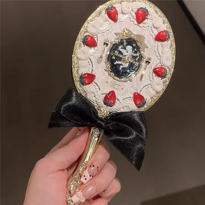 مرآة مكياج يدوية على شكل فراولة من ABFU، مرآة عتيقة #2