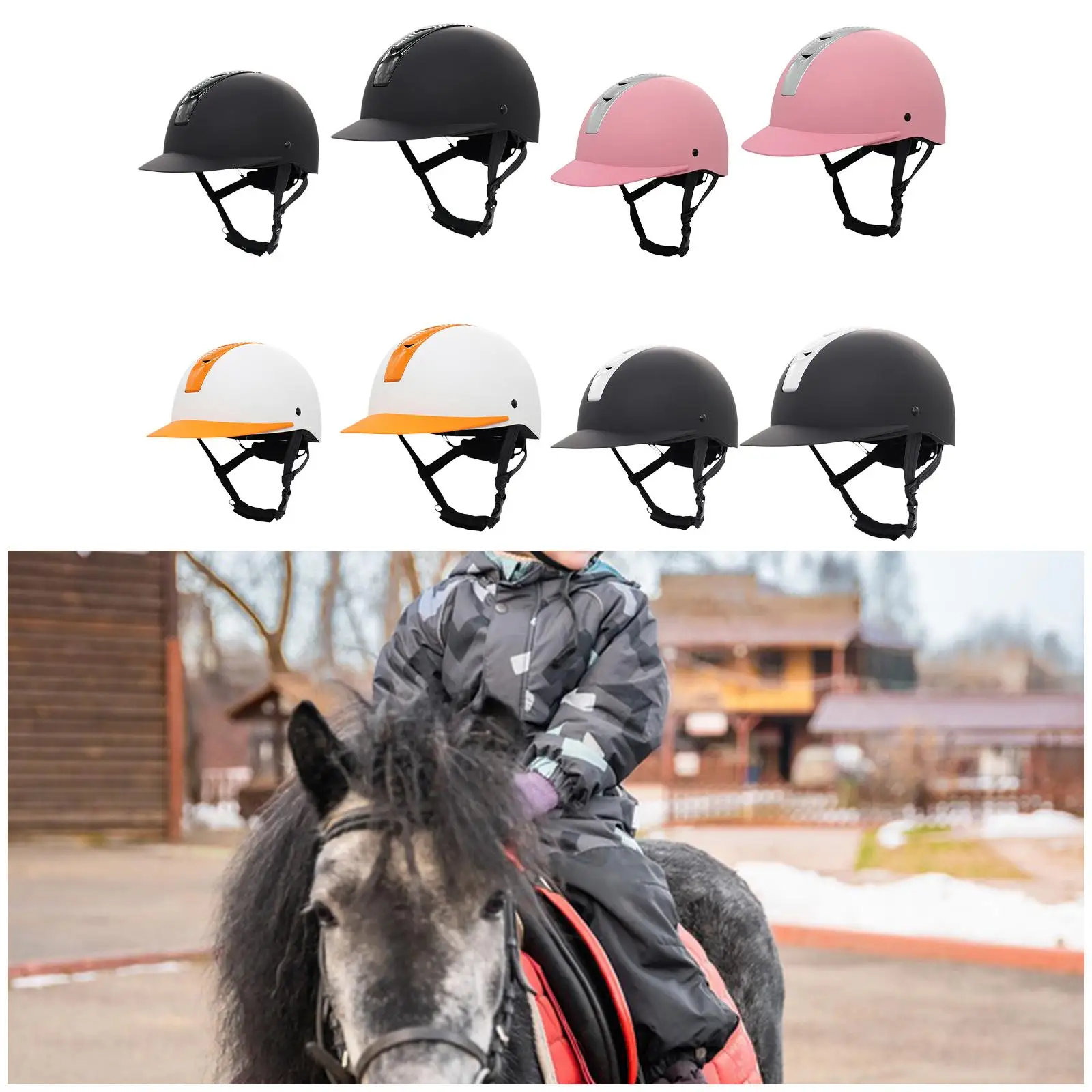 Equestrian Helmet Professional Simple Adjustable Lightweight Horse Equipment