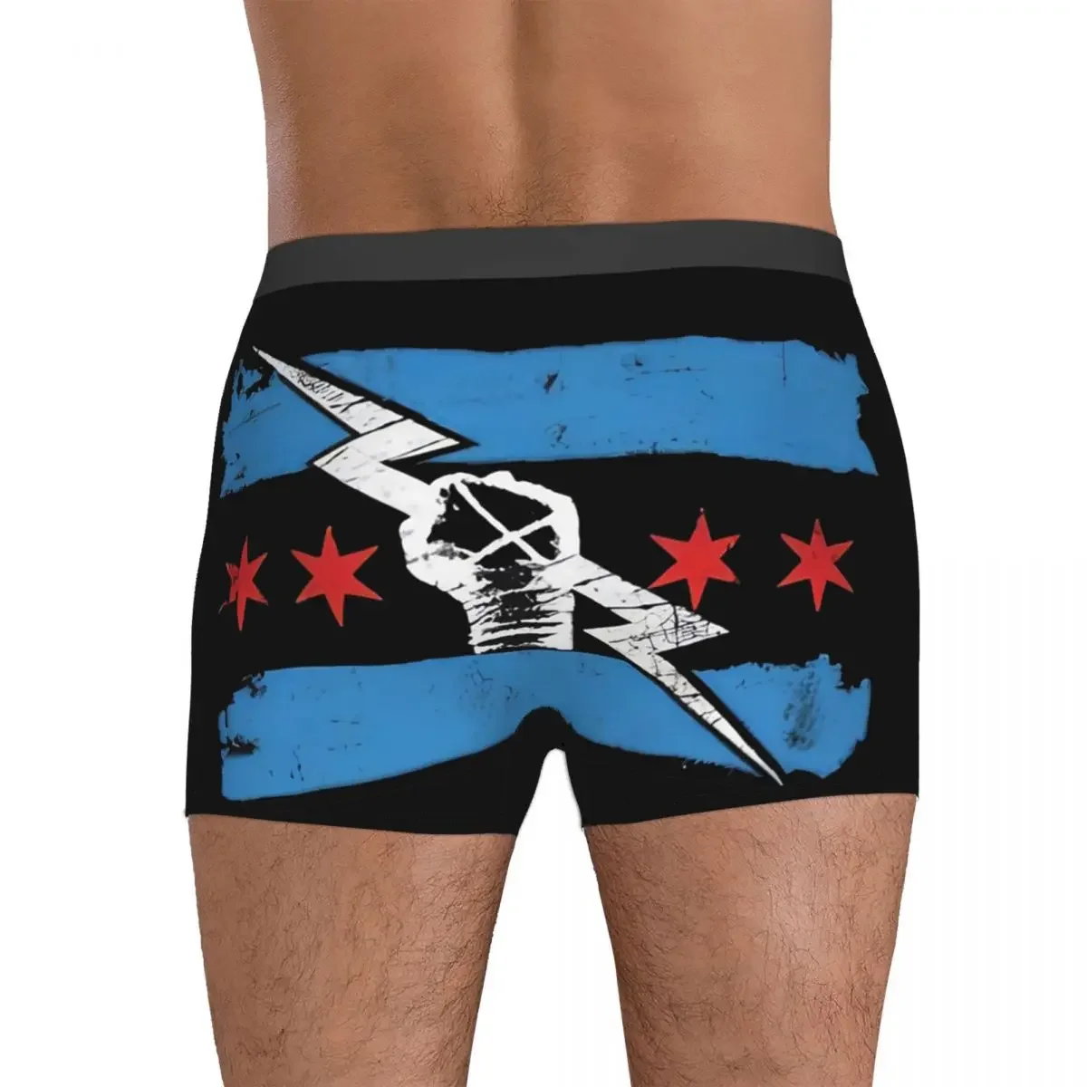 Cueca confortável Boxer para homens, cuecas masculinas, shorts CM Punk, calcinha WWE 2023, presente de namorado