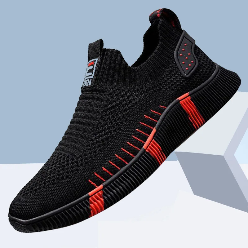 Summer Men Mesh Breathable Sneakers Soft Bottom Flat Slip-On Running Shoes Casual Footwear Wearable Zapatillas Hombre