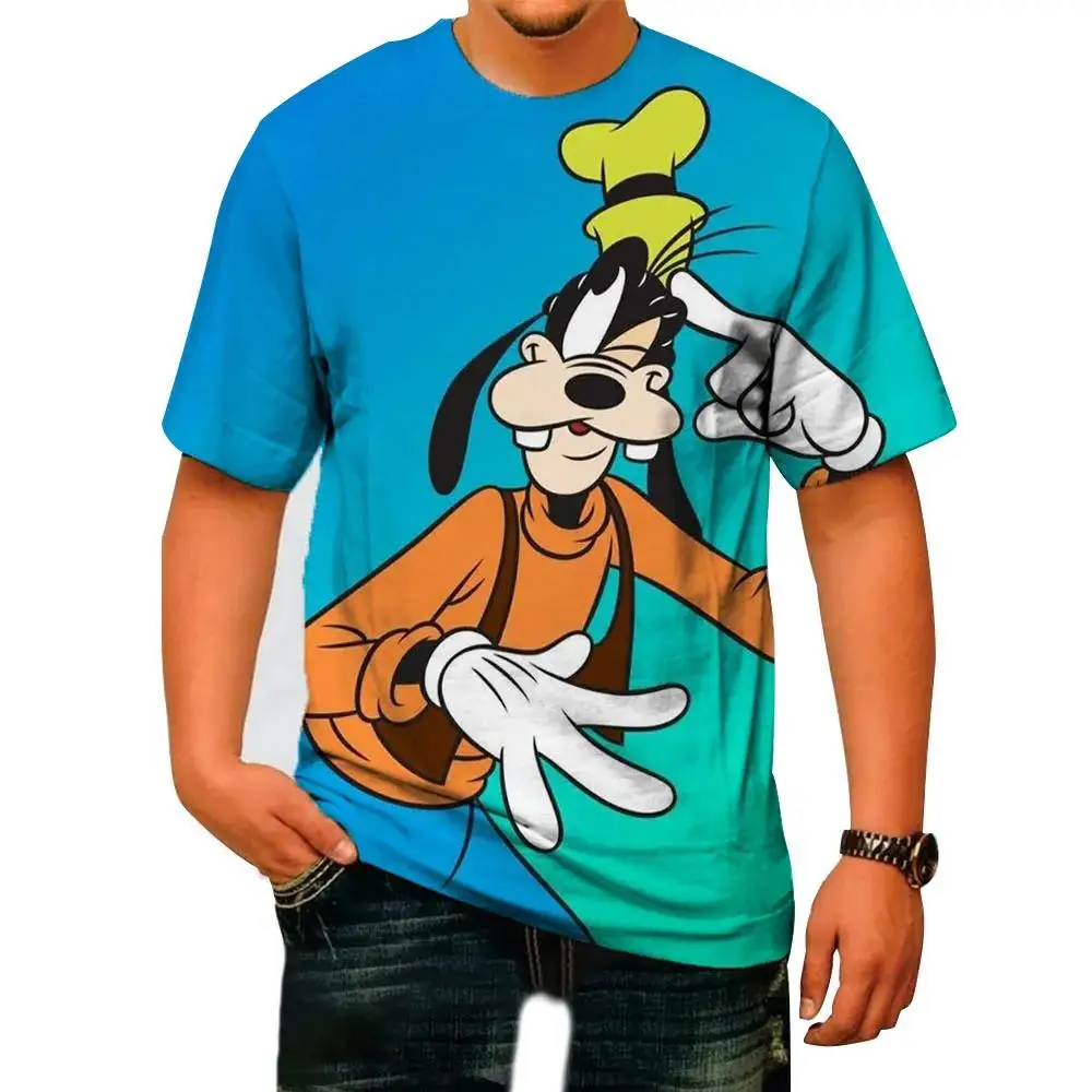 

Disney 2025 летняя новая мужская футболка с короткими рукавами и короткими рукавами, летний свободный топ, новый мужской пуловер с 3D круглым вырезом, футболка