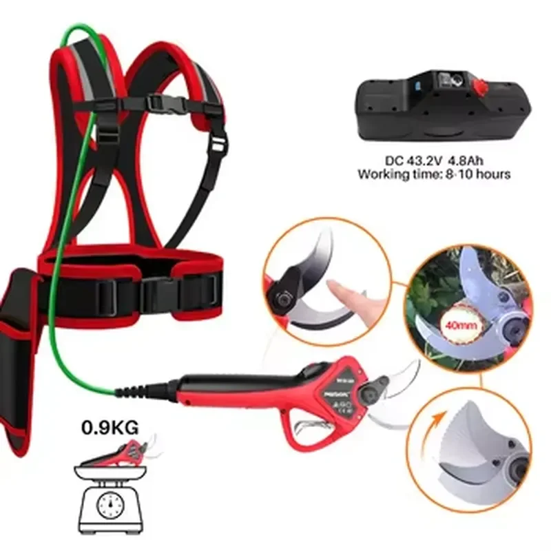 Cordless Electric Pruning Shears 40mm Garden Tools for Tree Branch Cutting Portable Power Secateurs Handheld Trimmer Kit
