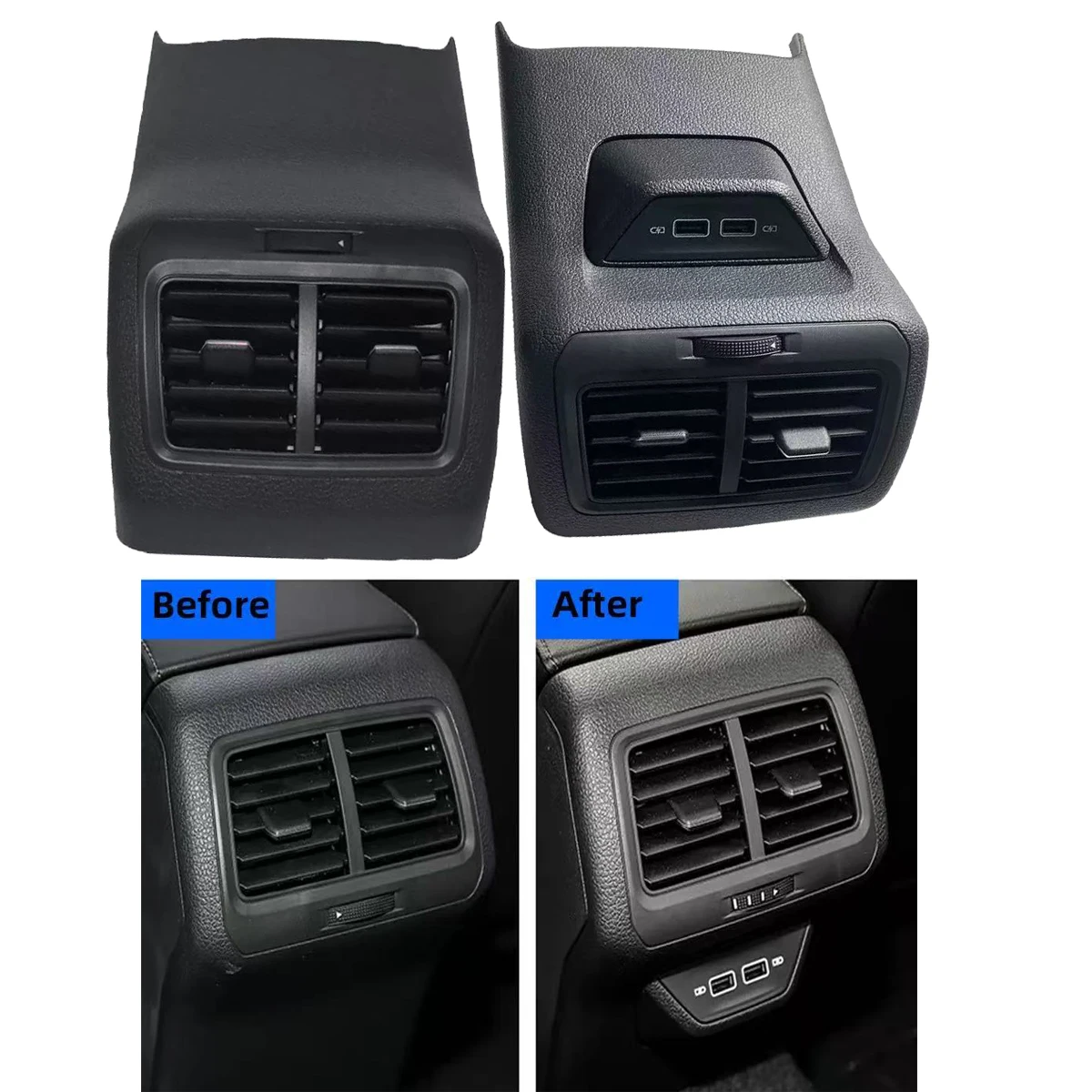

For VW Golf MK7 VII 2013 2014 2015 2016 2017 2018 2019 Rear Air A/C Outlet Vent Assembly