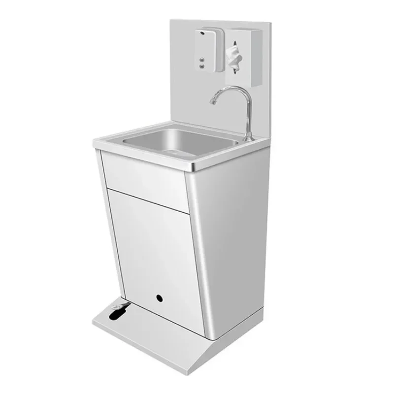 Stainless Steel Foot Pedal Hand Basin Station SS304  Hand Washing Sink Factory