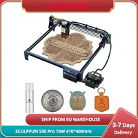 SCULPFUN S30 Pro Laser Engraver, 10W Optical Power with Automatic Full Air Assist Kit, Replaceable Lens Design and Limit Switch