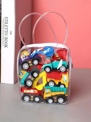 6/12Pcs Mini Inertial Pull Back Engineering Car Set Child Kids Cartoon Toys Birthday Gift