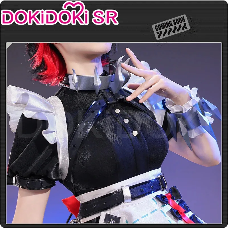 qq28LQIN STOCK Costume Game Zenless Zone Zero Cosplay DokiDoki-SR Women Maid Dress Ellen Joe Shark TailWig Hal
